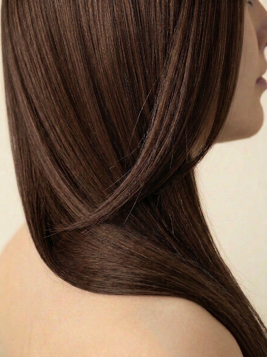 7Q Taupe Brown hair colour — Side profile