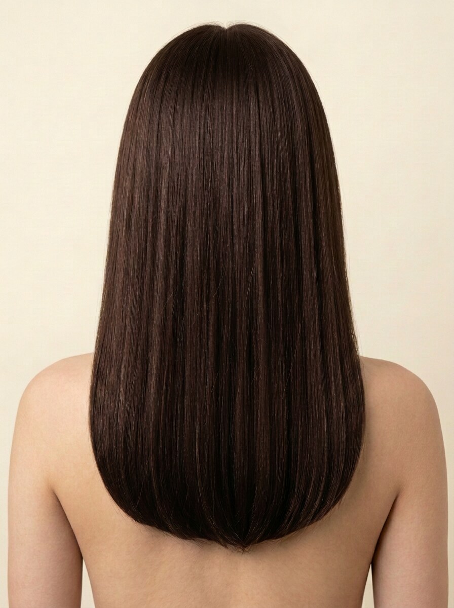 2 Dark Brown hair colour — Rear view