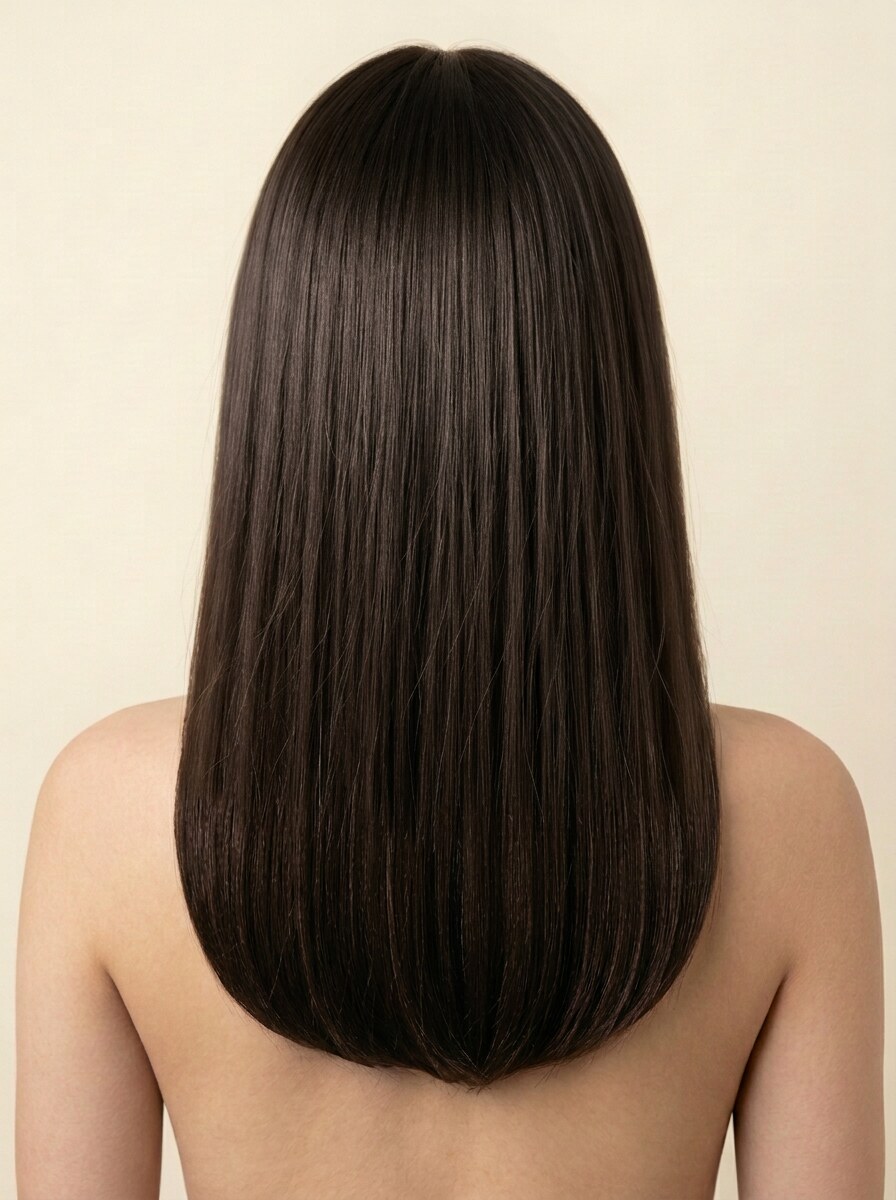 1A/2H Cool Brunette Blend hair colour — Rear view