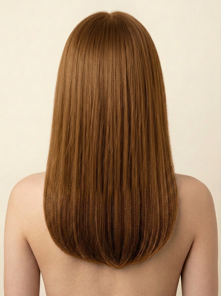12 Golden Brown hair colour — Rear view