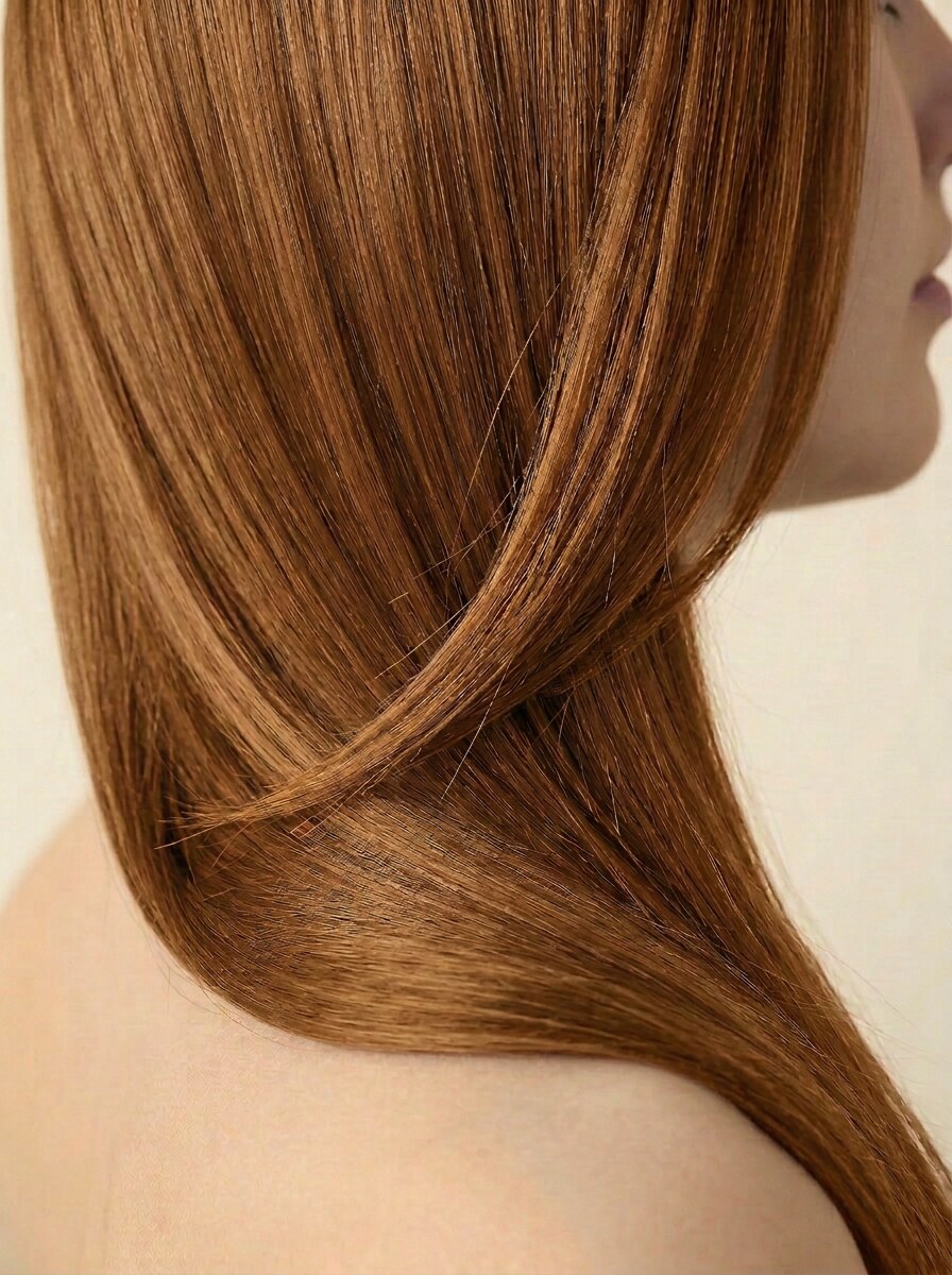 12 Golden Brown hair colour — Side profile