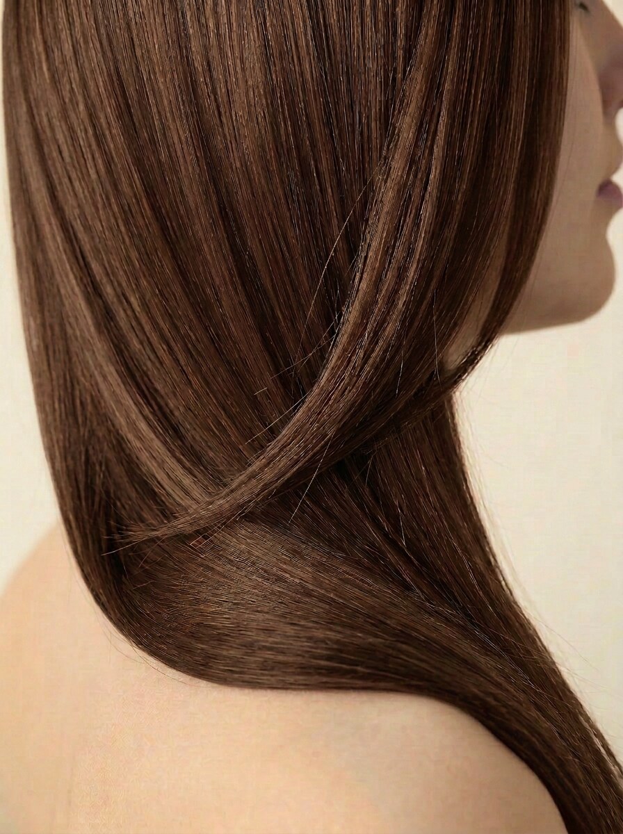 4 Medium Brown hair colour — Side profile