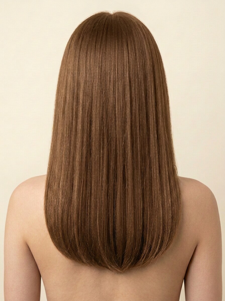 7Q Taupe Brown hair colour — Rear view