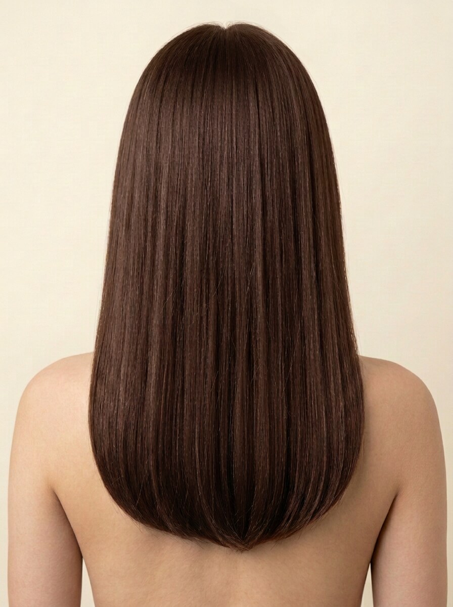 4 Medium Brown hair colour — Rear view