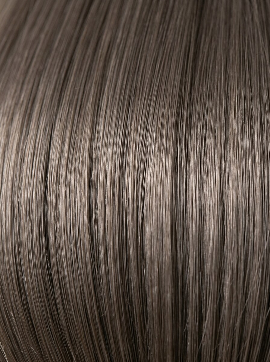 2H Ash Brown hair colour — Macro