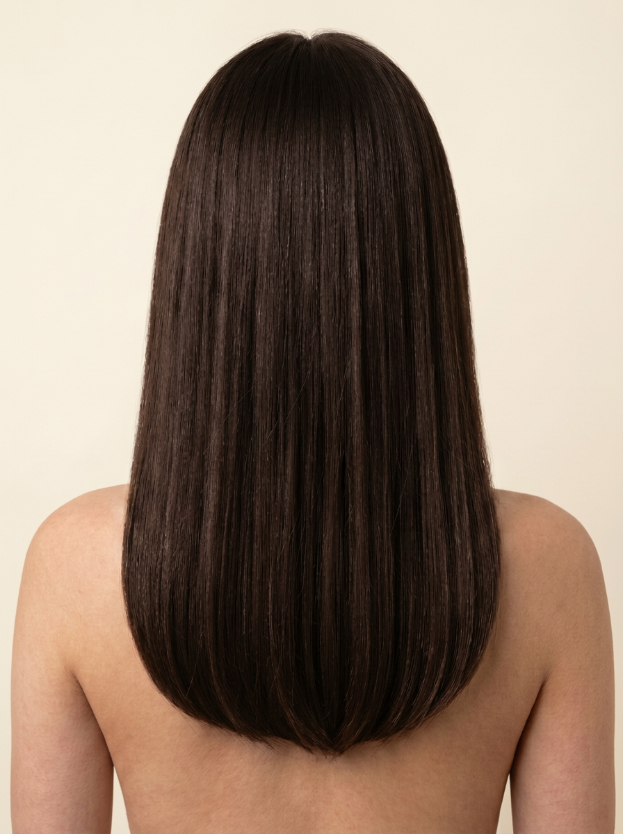 1A Dark Brown hair colour — Rear view