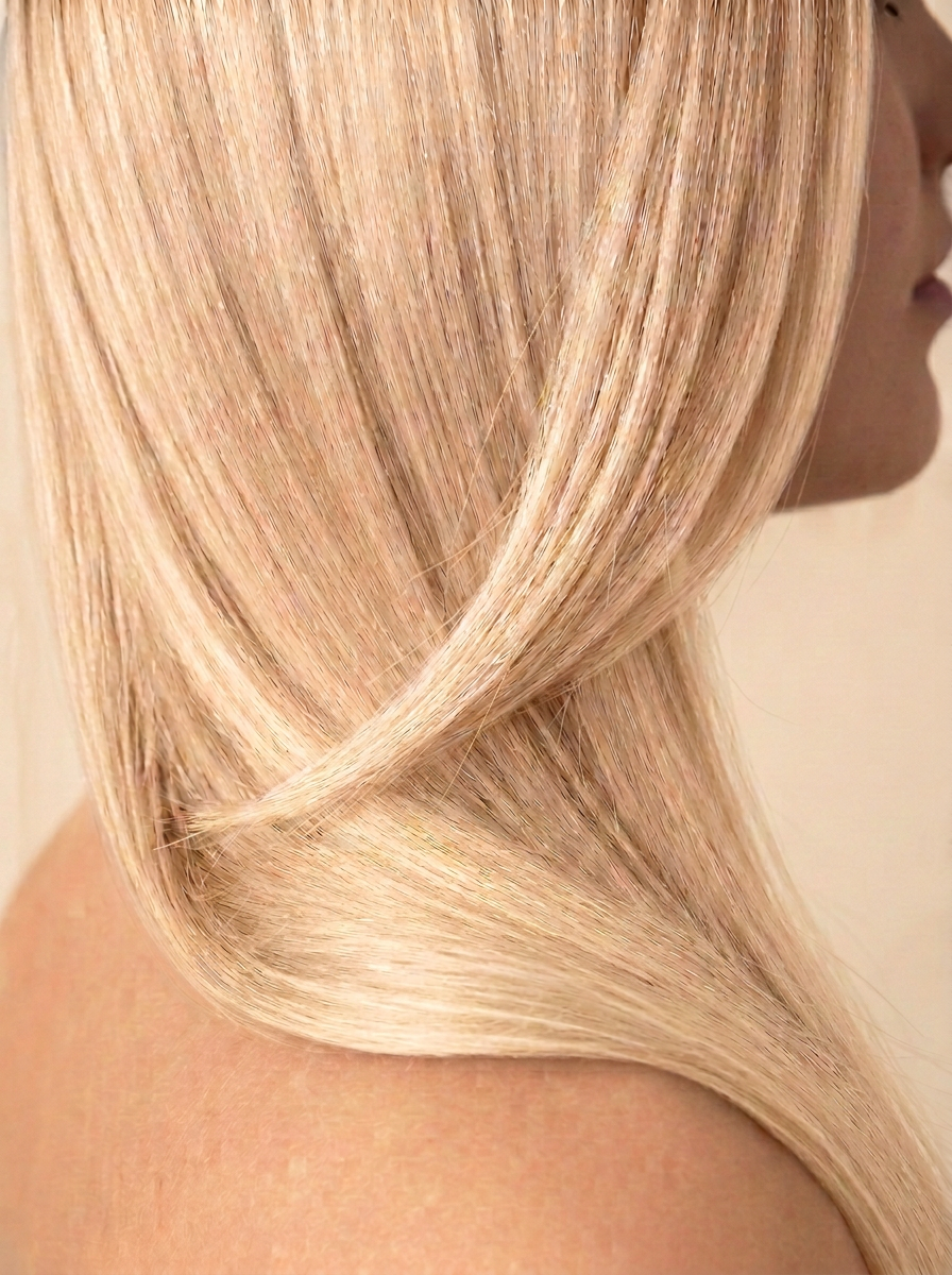 22 Beige Blonde hair colour — Side profile